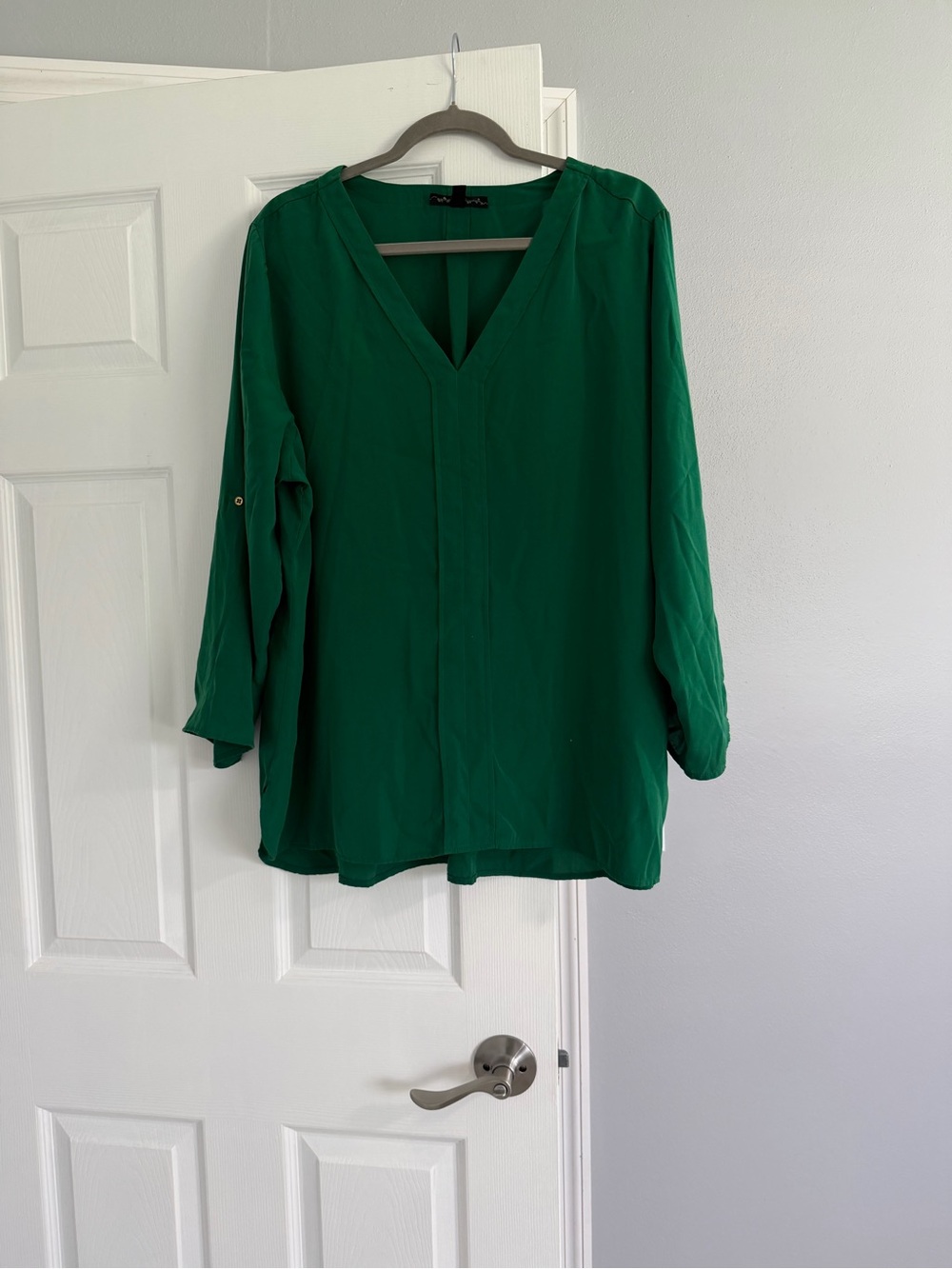 Women's Emerald V-Neck Tunic Blouse